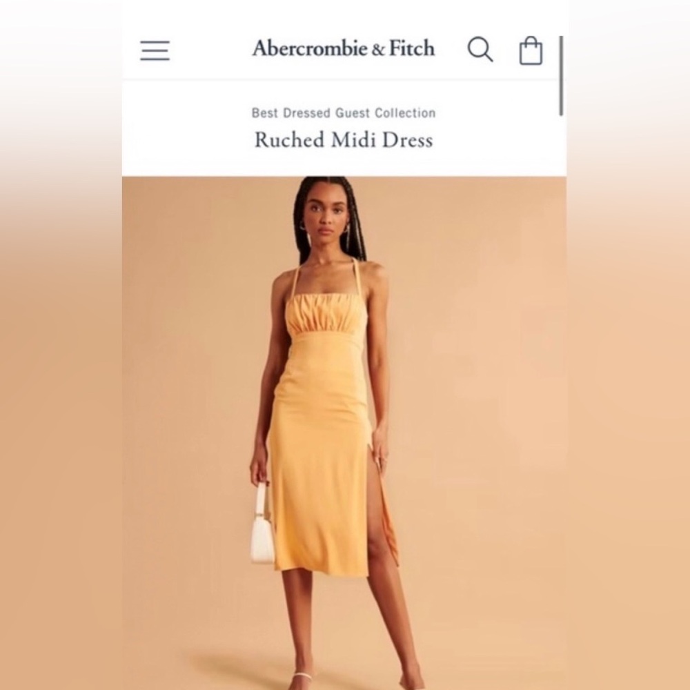 Abercrombie & Fitch Ruched Midi Dress
